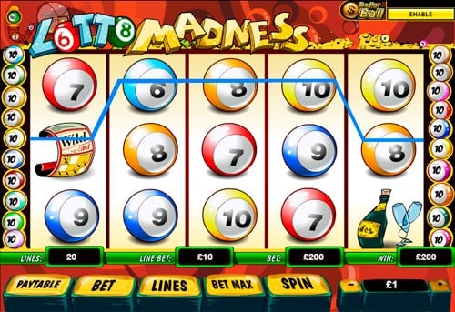 Выигрышная последовательность с Wild в аппарате Lotto Madness